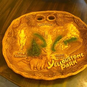 VTG Taco Yellowstone Park Souvenir Tray Old Faithful